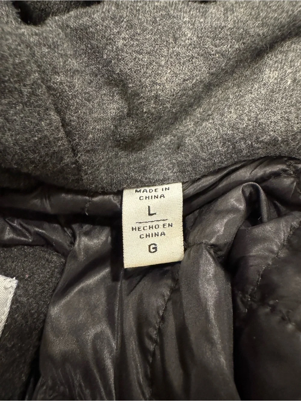 Levi’s Mens Wool Blend Quilted Lined Hooded Military Field Jacket Charcoal Large